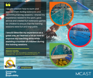 Agius keira mcast csr testimonial san giljan aquatic sports club