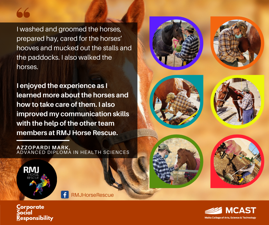 Azzopardi Mark - MCAST CSR Testimonial - RMJ Horse Rescue