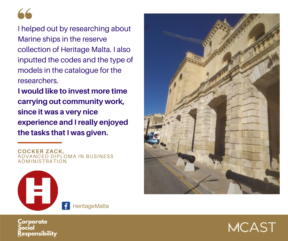 Cocker Zack - MCAST CSR testimonial - heritage malta