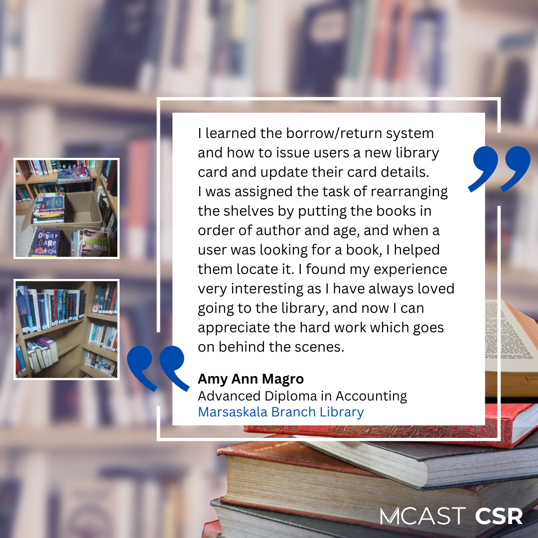 MCAST CSR - Amy Ann Magro - Marsaskala Branch Library