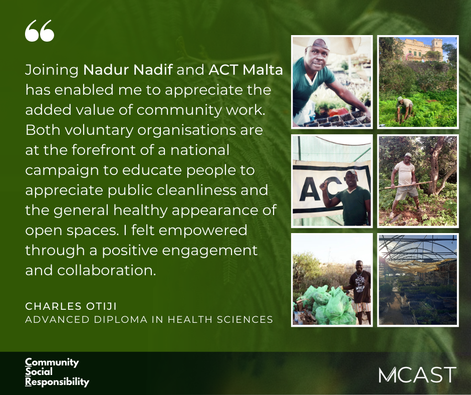 MCAST CSR - Charles Otiji - Nadur Nadif and ACT Malta