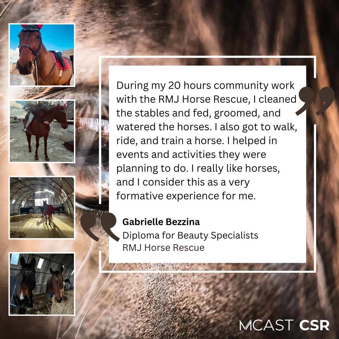 MCAST CSR - Gabrielle Bezzina - RMJ Horse Rescue