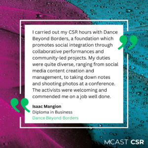 Mcast csr isaac mangion dance beyond borders
