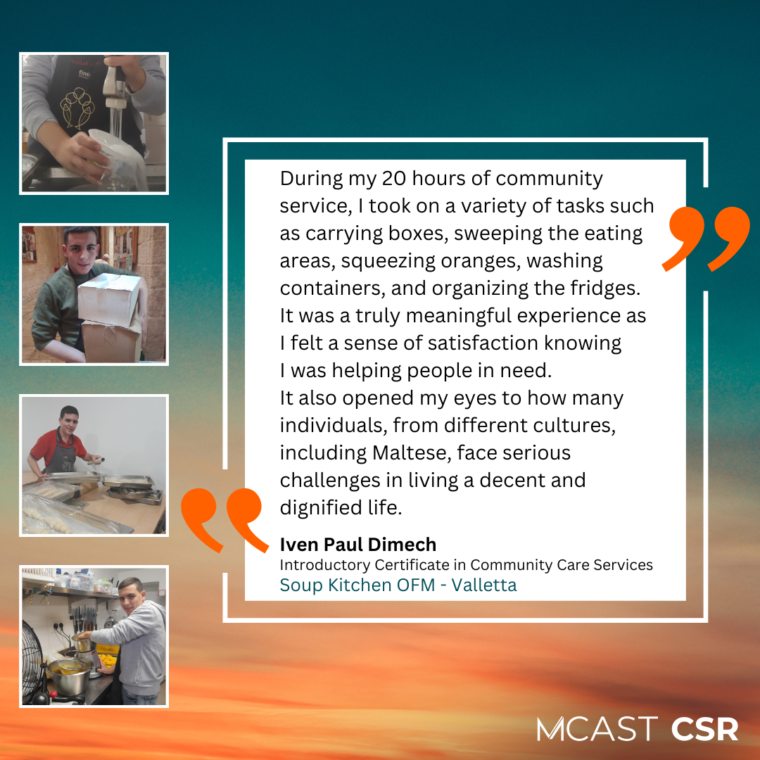 Mcast csr iven paul dimech soup kitchen ofm valletta