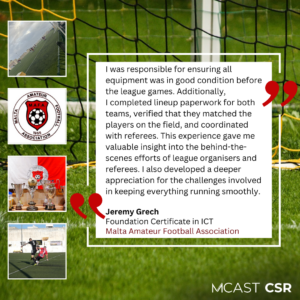 Mcast csr jeremy grech malta amateur football association
