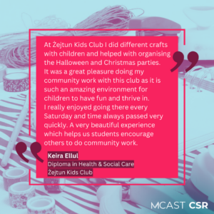 Mcast csr keira ellul zejtun kids club