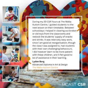 Mcast csr lydon borg malta autism centre
