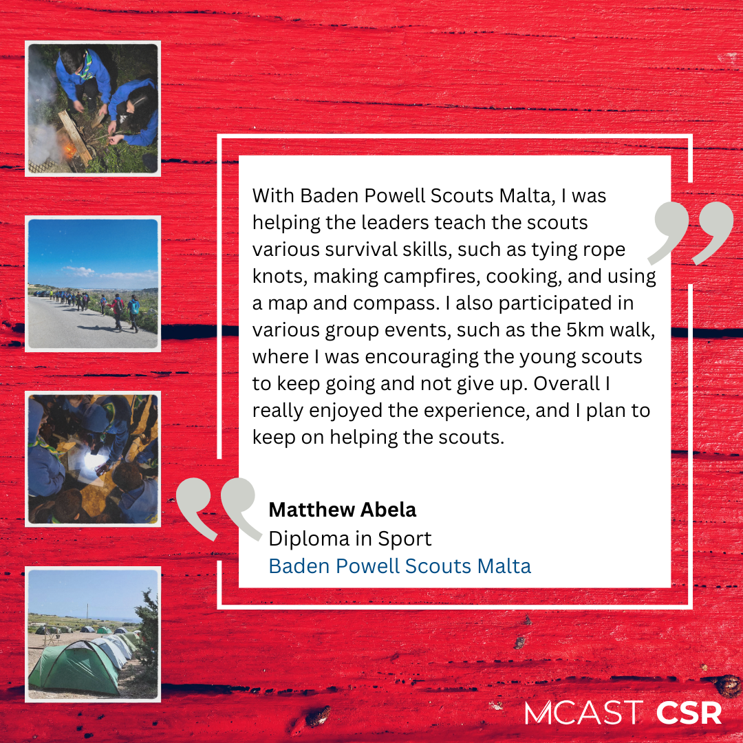 MCAST CSR - Matthew Abela - Baden Powell Scouts Malta