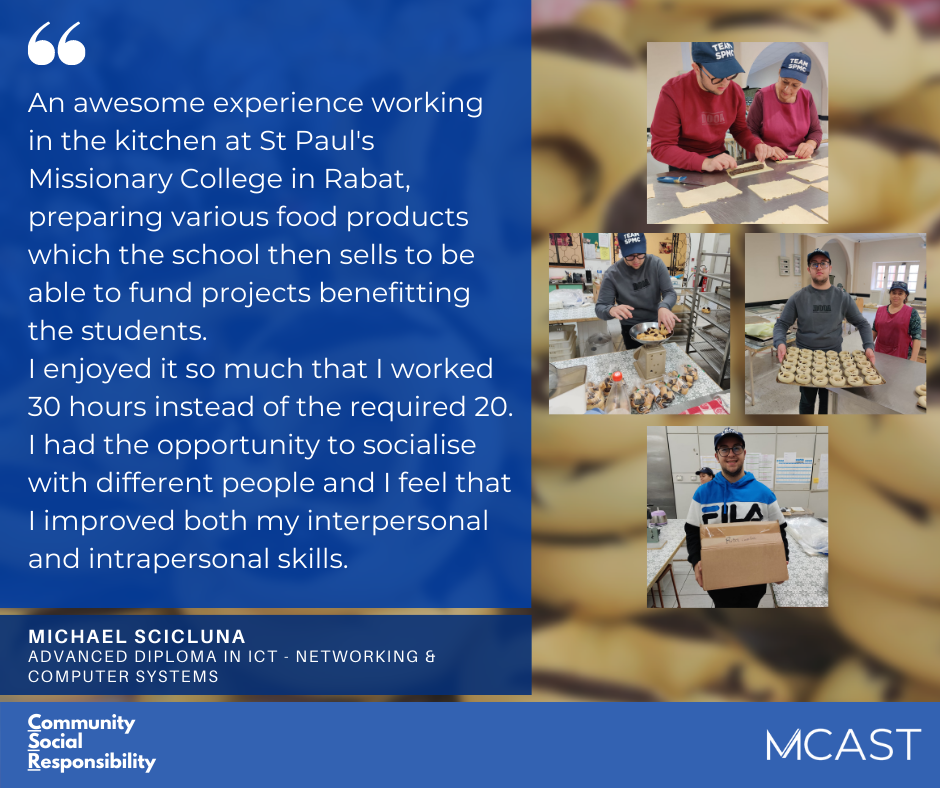 MCAST CSR - Michael Scicluna - St Paul Missionary College