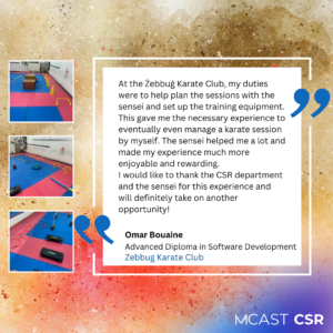 Mcast csr omar bouaine zebbug karate club