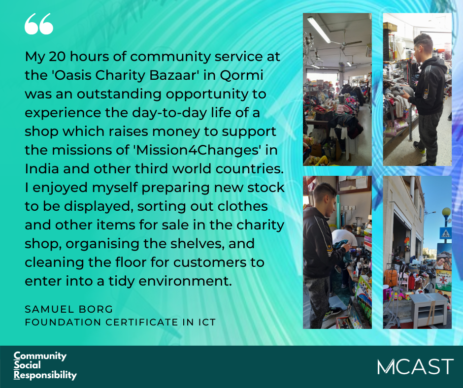 MCAST CSR - Samuel Borg - Oasis Charity Bazaar