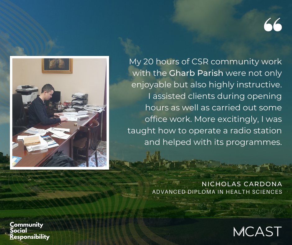 Nicholas Cardona - Gharb Parish - MCAST CSR