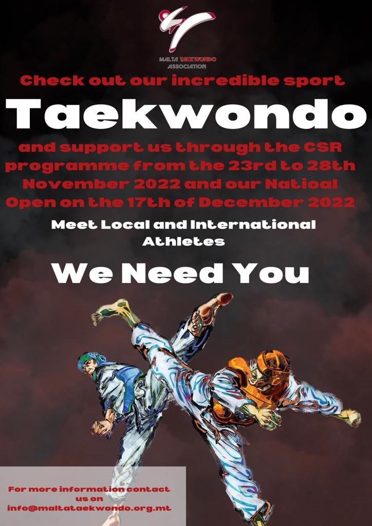 TaekwondoMalta CSR opportunity