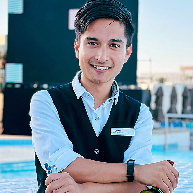 Ashwin Shrestha in workshop environment