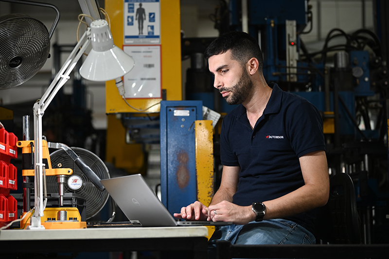 Luke Galea in workshop environment